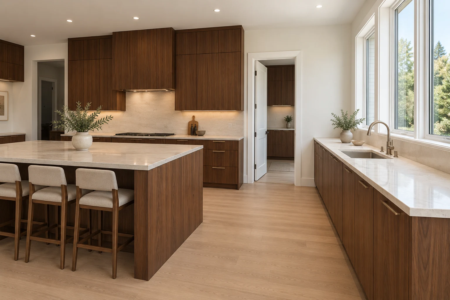 Medina walnut kitchen visualization